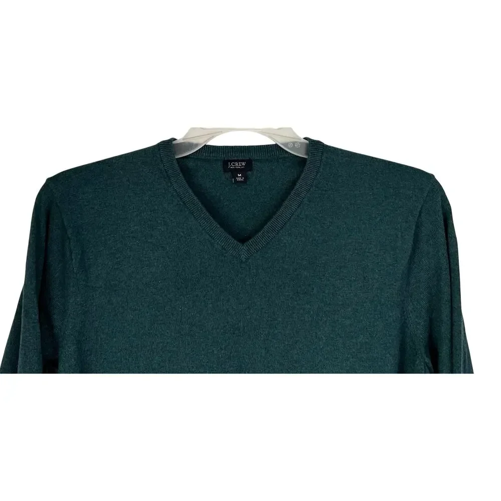 J. Crew Cotton Cashmere V-Neck Sweater Teal 29235 Mens Size M